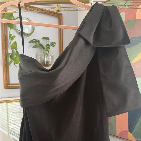 Betsy & Adam Size 14 Carmela Long Scuba Crepe Dress /Gown with Satin Bow - Picture 6 of 16